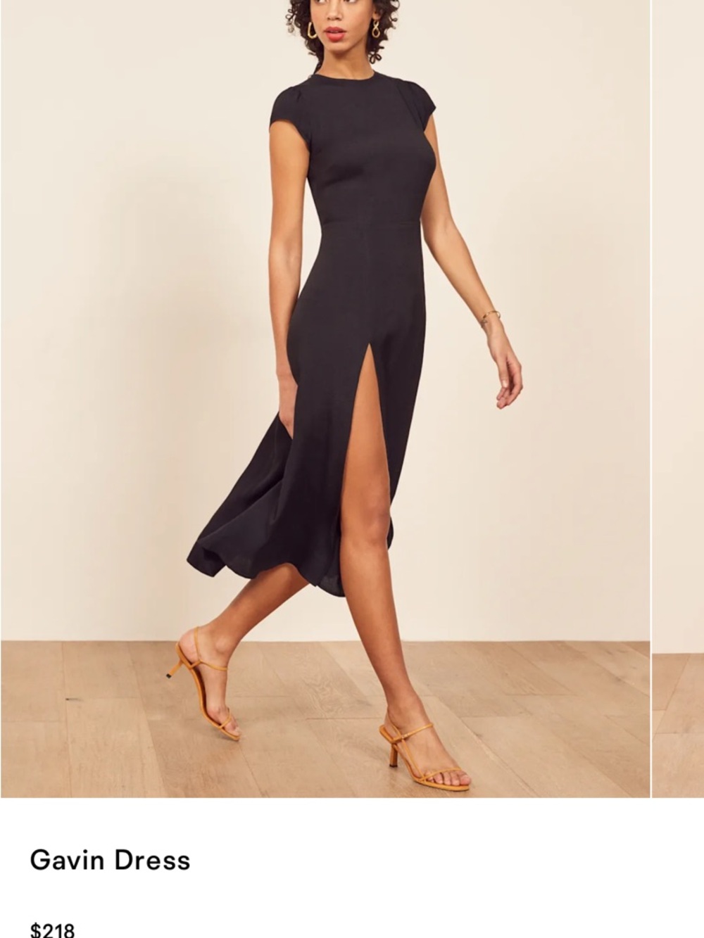 REFORMATION Gavin Dress – Navy Blue Midi Dress